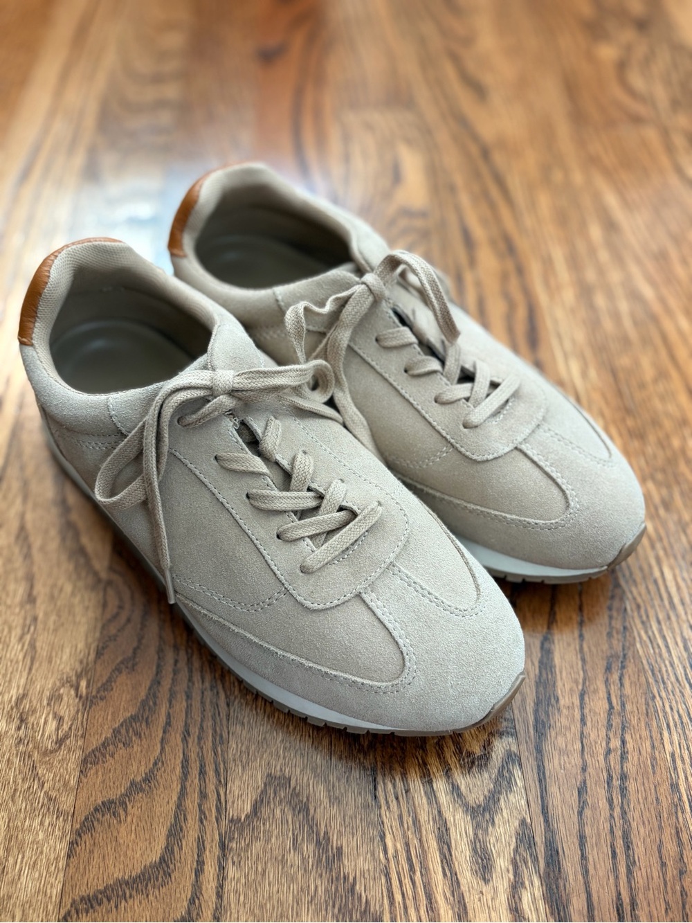 J.McLaughlin Agathe Suede Sneakers Natural Beige Retro Runner Shoes Size 8
